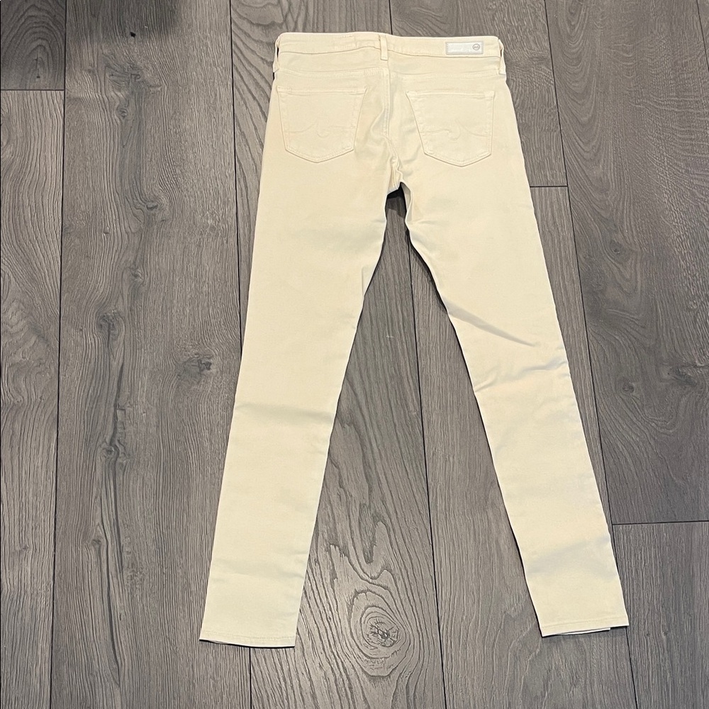 AG Adriano Goldschmied Cream Skinny Leather Pants - Picture 4 of 4